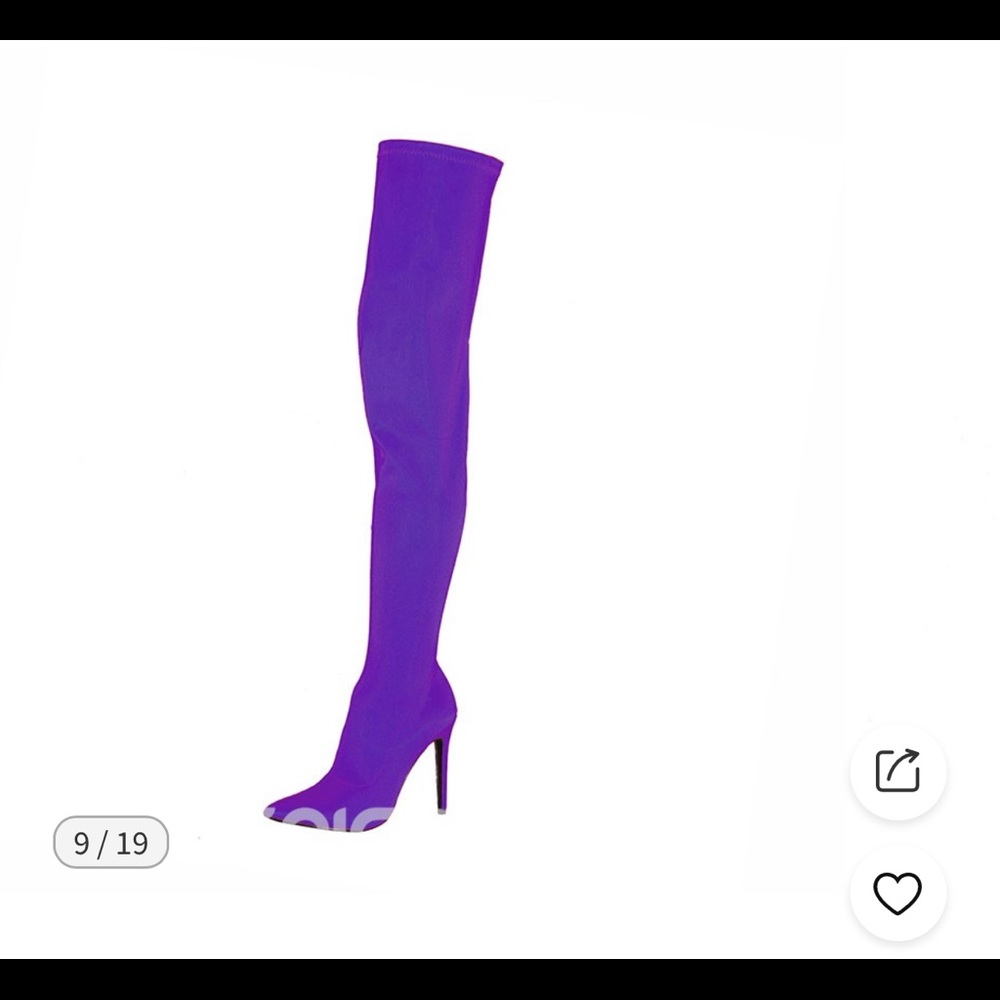 Over the knee purple thigh high boots